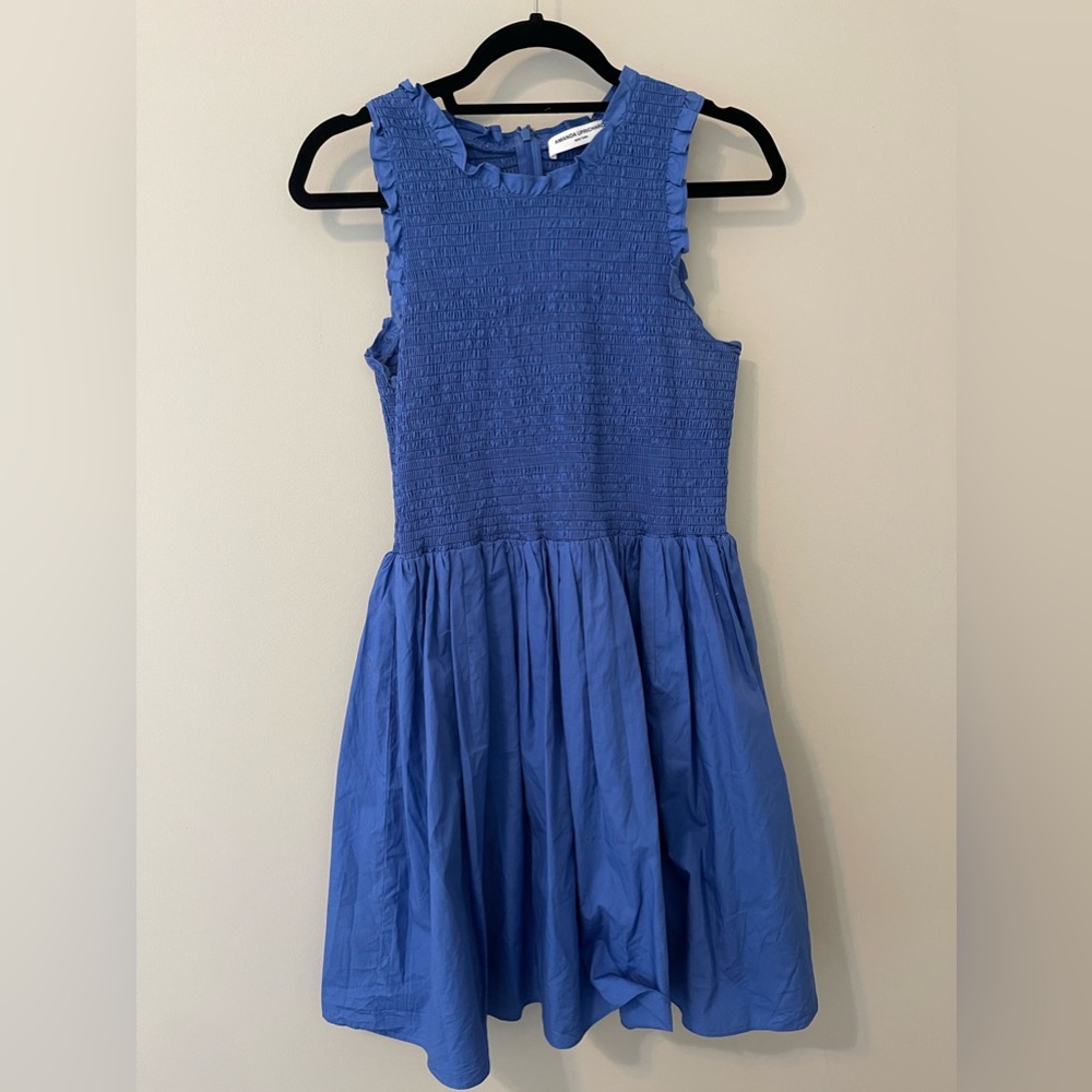 Amanda Uprichard Blue Pleated Dress Size L